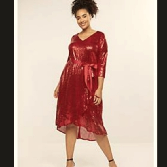 lane bryant red sequin dress Penny Lane Red Sequin Mini Dress - US 14